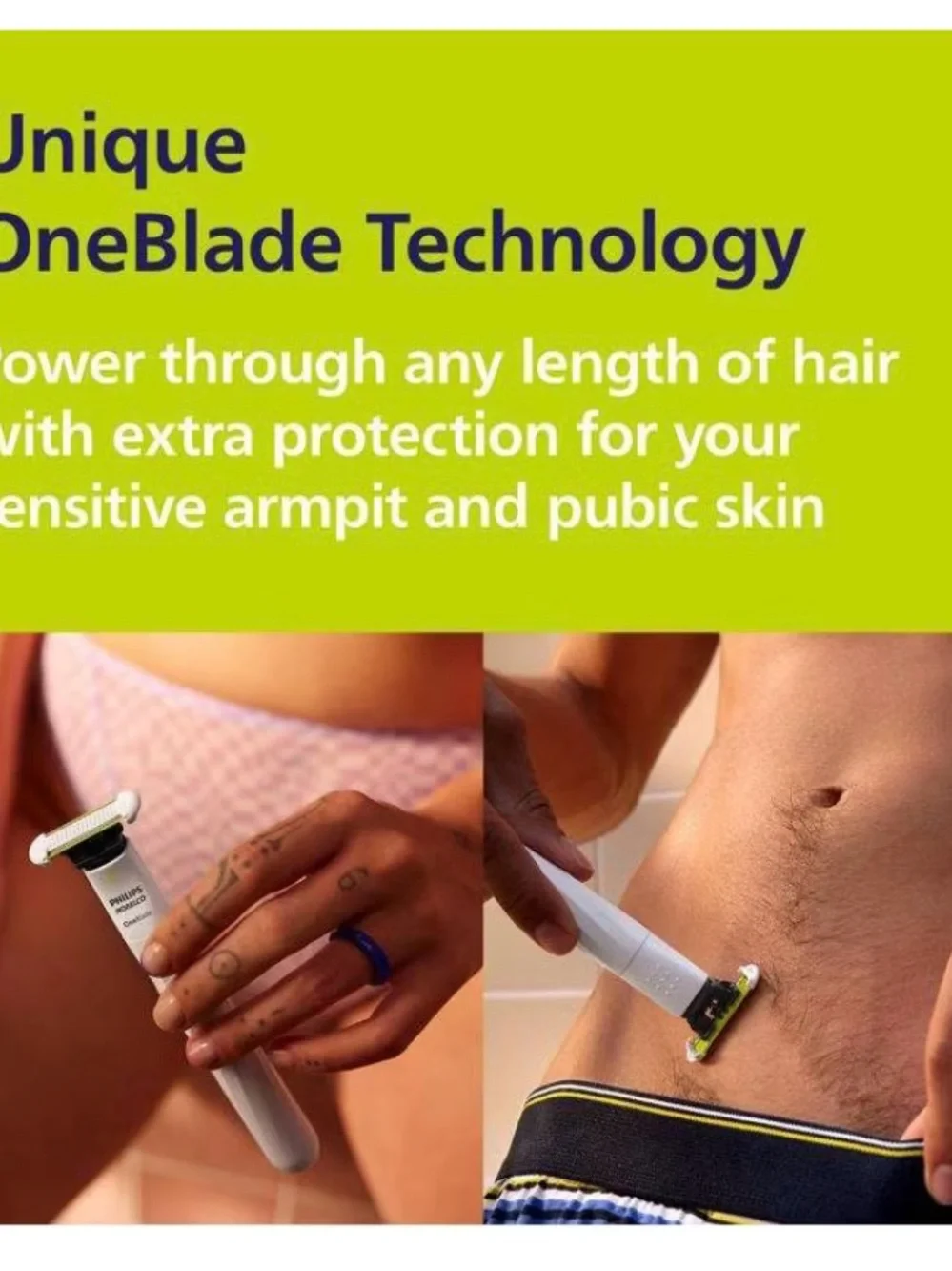 OneBlade Philips Norelco Shaver Razor Intimate Trim & Shave - White